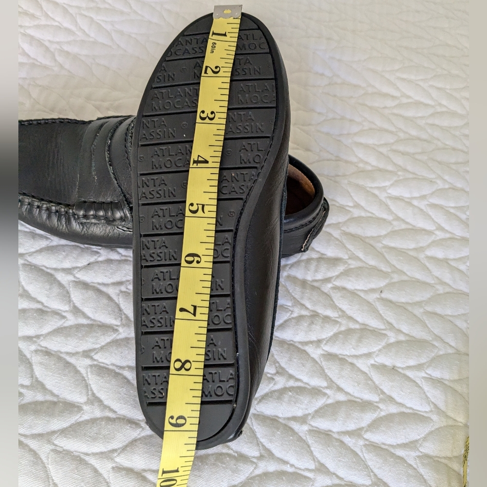 Kids Atlanta Moccasin black leather slip on loafer shoes size 36 (kids 4) - Picture 8 of 9
